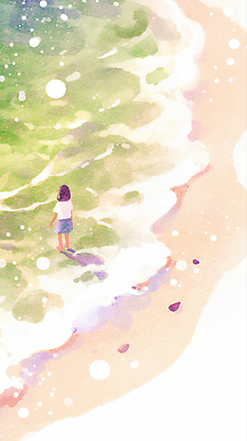 JPG 모래 파도 바다 일러스트 자연 휴식 풍경 소녀 해변 일상 여름 산책 국내일러스트 AI일러스트 AI콘텐츠 계절 여자 어린이 컨셉 라이프 생태계 파일형식