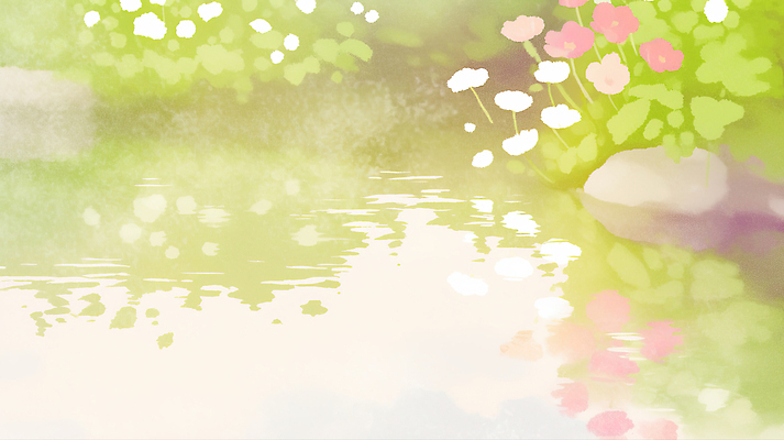 JPG 식물 꽃 일러스트 자연 풍경 물 여름 계곡 돌 시원함 국내일러스트 AI일러스트 AI콘텐츠 자연요소 계절 생태계 파일형식