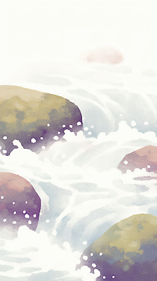 JPG 바다 일러스트 자연 풍경 물 여름 계곡 흐름 돌 바위 시원함 국내일러스트 AI일러스트 AI콘텐츠 자연요소 계절 컨셉 생태계 파일형식