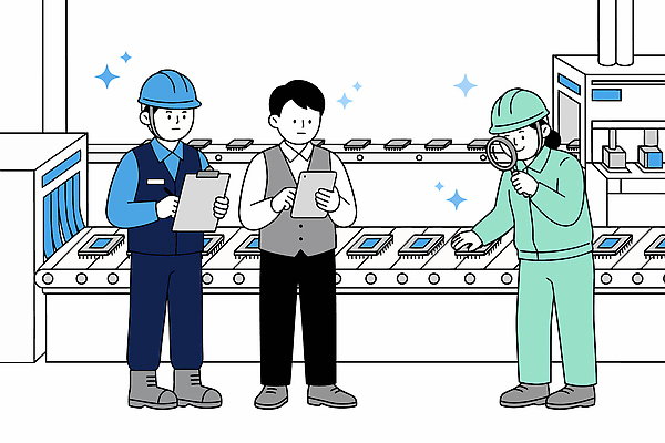 산업 일러스트 공장 기술 관리 안전 기계 장비 업무 작업 작업장 제조 확인 검사 문서 반도체 반도체산업 과정 점검 생산라인 수출업 작업자 조작 국내일러스트 AI파일 컨셉 공업 파일형식 벡터