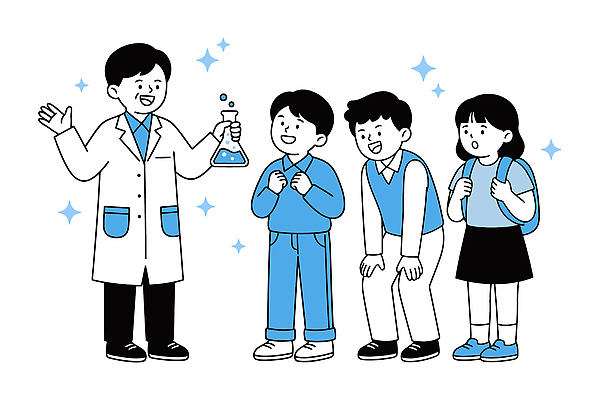 학생 교육 과학 일러스트 수업 실험 이야기 학습 화학 과학자 과학교육 과학의날 관심 물리 흥미 국내일러스트 AI파일 직업 컨셉 학자 파일형식 벡터 법정기념일