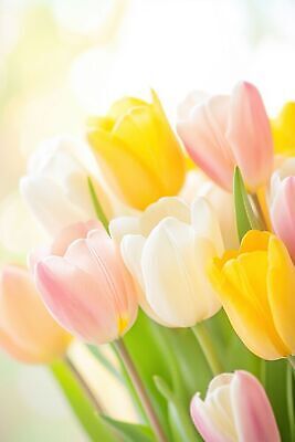 JPG 편집이미지 꽃 꽃다발 백그라운드 봄 튤립 보케 이미지편집 AI컴퓨터그래픽 AI콘텐츠 식물 계절 파일형식