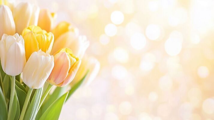 JPG 편집이미지 꽃 꽃다발 백그라운드 잎 봄 튤립 보케 이미지편집 AI컴퓨터그래픽 AI콘텐츠 식물 계절 파일형식