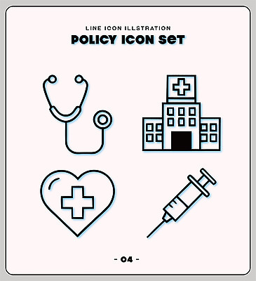 일러스트 의학 의료기기 건강 관리 시설 파일형식 벡터 청진기 병원 주사기 라인일러스트 치료 건강관리 의료시설 AI파일 국내일러스트