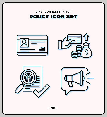 손 돈 일러스트 세트 동전 확성기 확인 신분증 정책 지문 국내일러스트 AI파일 신체부위 재산 증명서 파일형식 벡터