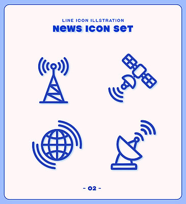 일러스트 통신 안테나 인공위성 네트워크 뉴스 연결 신호 전송 국내일러스트 AI파일 파일형식 벡터