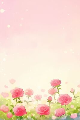 JPG 식물 꽃 분홍색 백그라운드 일러스트 하늘 수채화 풍경 장미 봄 국내일러스트 AI일러스트 AI콘텐츠 계절 컬러 파일형식