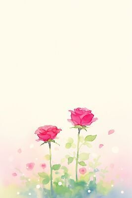 JPG 식물 꽃잎 꽃 분홍색 백그라운드 일러스트 수채화 장미 국내일러스트 AI일러스트 AI콘텐츠 컬러 파일형식