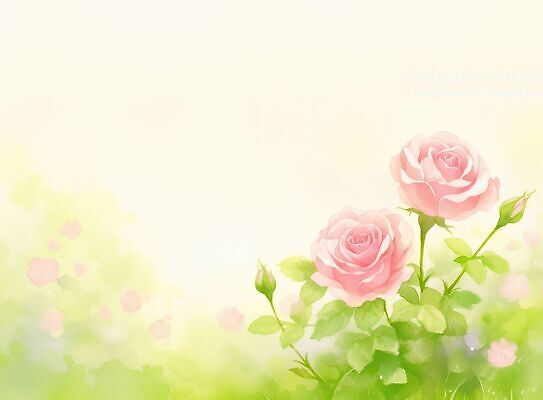 JPG 식물 꽃잎 꽃 백그라운드 꽃밭 일러스트 수채화 풍경 장미 국내일러스트 AI일러스트 AI콘텐츠 파일형식