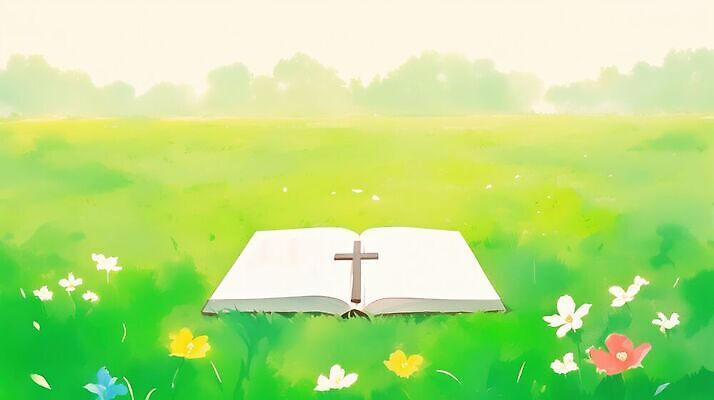 JPG 꽃 기독교 종교 십자가 일러스트 자연 초원 평화 믿음 성경 봄 국내일러스트 AI일러스트 AI콘텐츠 식물 계절 감정 컨셉 종교용품 생태계 파일형식