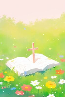 JPG 나무 꽃 행복 기독교 종교 십자가 일러스트 자연 책 평화 믿음 성경 봄 성장 국내일러스트 AI일러스트 AI콘텐츠 식물 계절 감정 컨셉 종교용품 생태계 파일형식