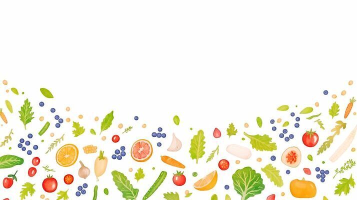 JPG 웰빙 백그라운드 채소 과일 일러스트 식재료 농작물 건강식 영양소 카피스페이스 슈퍼푸드 배경지 국내일러스트 AI일러스트 AI콘텐츠 음식 농업 공백 건강식품 파일형식