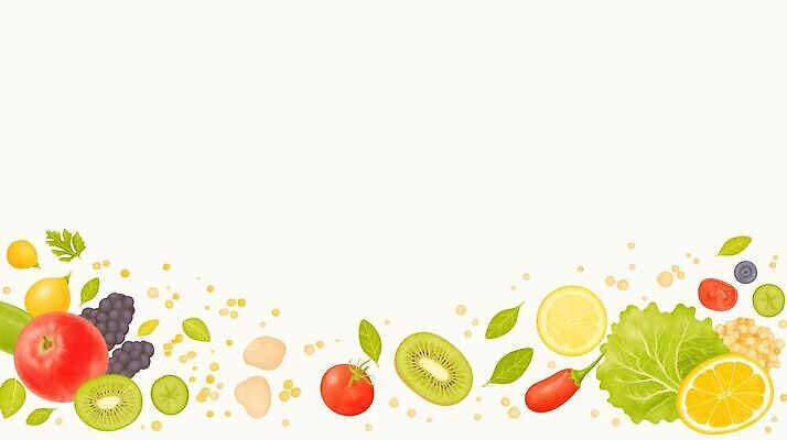 JPG 웰빙 토마토 채소 과일 일러스트 재료 포도 건강 키위 농작물 신선 양상추 사과 레몬 영양 카피스페이스 배경지 국내일러스트 AI일러스트 AI콘텐츠 농업 공백 파일형식