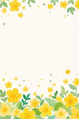 JPG 꽃 백그라운드 잎 일러스트 자연 노란색 봄 카피스페이스 배경지 국내일러스트 AI일러스트 AI콘텐츠 식물 계절 컬러 공백 생태계 파일형식