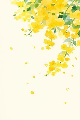 JPG 꽃잎 꽃 백그라운드 일러스트 자연 노란색 봄 카피스페이스 배경지 국내일러스트 AI일러스트 AI콘텐츠 식물 계절 컬러 공백 생태계 파일형식
