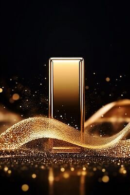 JPG 편집이미지 검은배경 빛 반짝임 금색 화려 고급 웨이브 금괴 금가루 이미지편집 AI컴퓨터그래픽 AI콘텐츠 컬러 백그라운드 컨셉 모션 검은색 황금 가루 파일형식