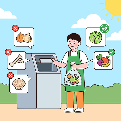 남자 채소 과일 일러스트 생활 환경 재활용 쓰레기통 쓰레기 에코 쓰레기봉투 분리배출 음식물쓰레기 국내일러스트 AI파일 봉투 사람 친환경 파일형식 벡터