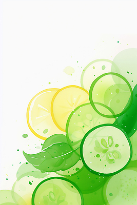 JPG 백그라운드 과일 일러스트 오이 건강 신선 레몬 슬라이스 비타민 국내일러스트 AI일러스트 AI콘텐츠 채소 영양소 파일형식