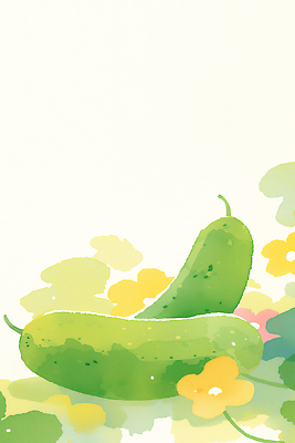 JPG 꽃 채소 일러스트 오이 풍경 여름 농작물 국내일러스트 AI일러스트 AI콘텐츠 식물 계절 농업 파일형식