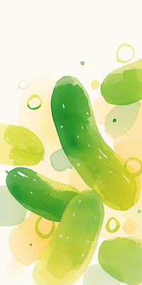 JPG 백그라운드 채소 일러스트 오이 수채화 신선 부드러움 국내일러스트 AI일러스트 AI콘텐츠 감각 파일형식