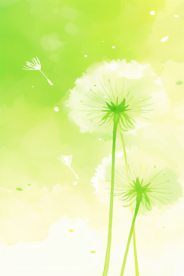 JPG 식물 꽃 백그라운드 일러스트 봄 민들레 꽃씨 국내일러스트 AI일러스트 AI콘텐츠 계절 파일형식