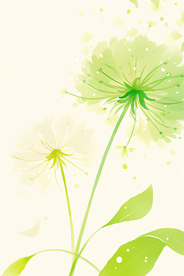 JPG 식물 꽃 화초 일러스트 수채화 봄 민들레 국내일러스트 AI일러스트 AI콘텐츠 계절 파일형식