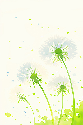 JPG 식물 꽃 백그라운드 일러스트 봄 민들레 국내일러스트 AI일러스트 AI콘텐츠 계절 파일형식