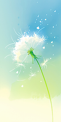 JPG 식물 꽃 일러스트 하늘 날리기 씨앗 봄 민들레 국내일러스트 AI일러스트 AI콘텐츠 계절 모션 파일형식