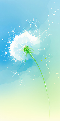 JPG 식물 꽃 일러스트 하늘 날리기 봄 민들레 민들레홀씨 국내일러스트 AI일러스트 AI콘텐츠 계절 모션 파일형식