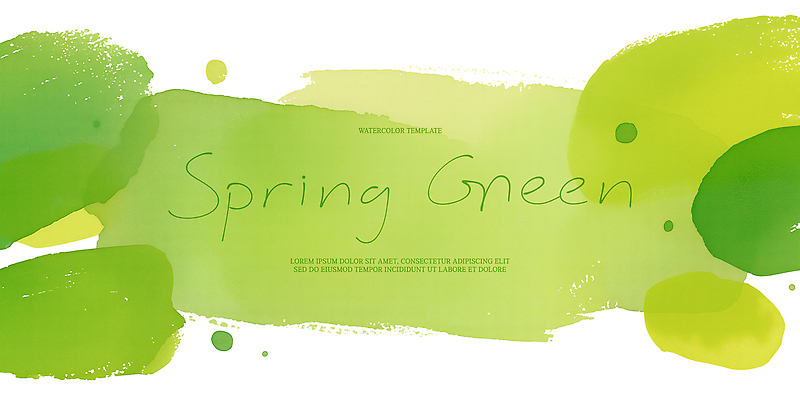 PSD 백그라운드 일러스트 수채화 초록색 물감 봄 번짐 국내일러스트 계절 컬러 미술도구 파일형식 효과