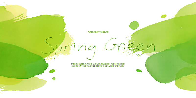 PSD 백그라운드 일러스트 수채화 초록색 물감 봄 번짐 국내일러스트 계절 컬러 미술도구 파일형식 효과