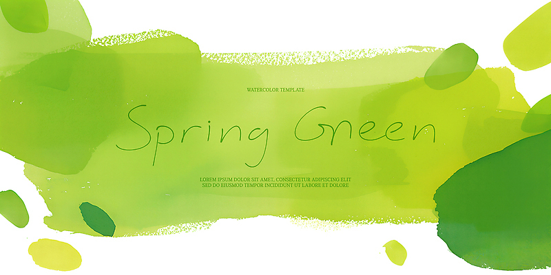PSD 백그라운드 일러스트 수채화 초록색 물감 봄 번짐 국내일러스트 계절 컬러 미술도구 파일형식 효과