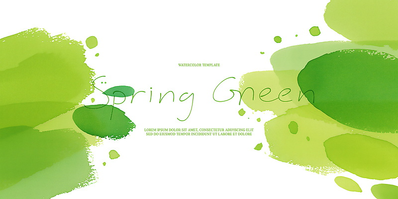 PSD 백그라운드 일러스트 수채화 초록색 페인트 물감 봄 번짐 국내일러스트 계절 컬러 미술도구 파일형식 효과
