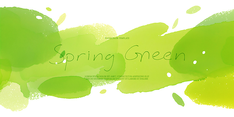 PSD 백그라운드 일러스트 수채화 초록색 물감 봄 번짐 국내일러스트 계절 컬러 미술도구 파일형식 효과