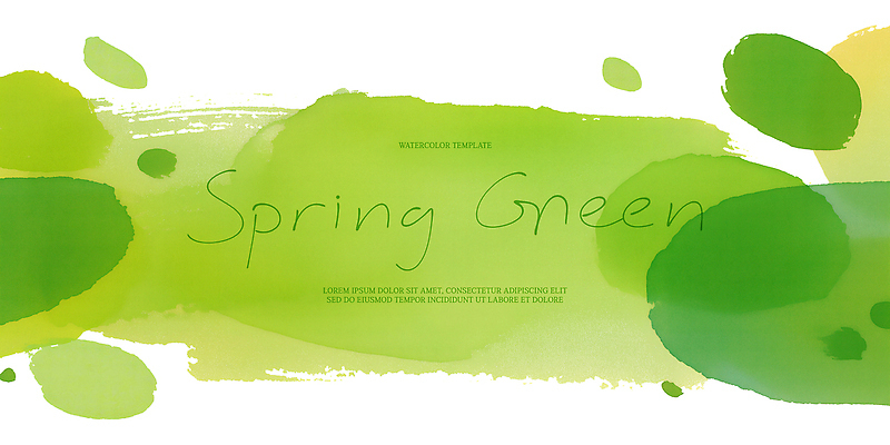 PSD 백그라운드 일러스트 수채화 초록색 물감 봄 번짐 국내일러스트 계절 컬러 미술도구 파일형식 효과
