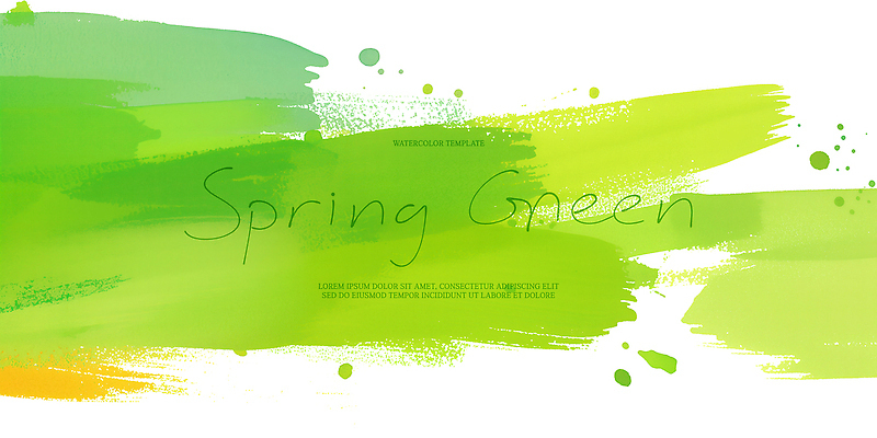 PSD 백그라운드 일러스트 수채화 초록색 물감 봄 번짐 국내일러스트 계절 컬러 미술도구 파일형식 효과