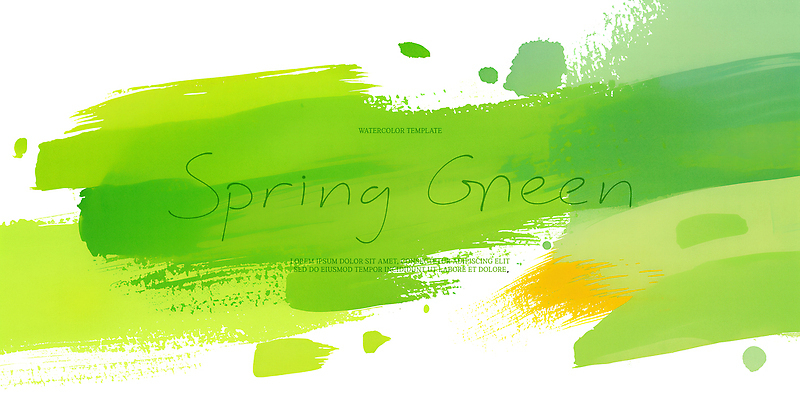PSD 백그라운드 일러스트 수채화 초록색 물감 봄 번짐 국내일러스트 계절 컬러 미술도구 파일형식 효과