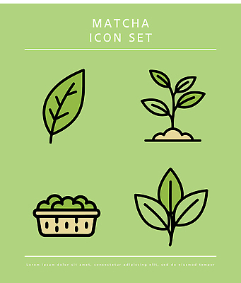 아이콘 잎 디저트 초록색 새싹 말차 2D아이콘 AI파일 식물 음식 컬러 차_음료 파일형식 벡터