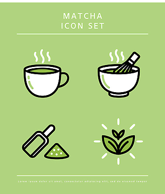 아이콘 음료 디저트 초록색 숟가락 파우더 말차 2D아이콘 AI파일 음식 컬러 수저 차_음료 파일형식 벡터