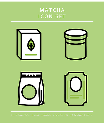 아이콘 음료 포장 디저트 초록색 상품 패키지 말차 2D아이콘 AI파일 음식 컬러 차_음료 파일형식 벡터