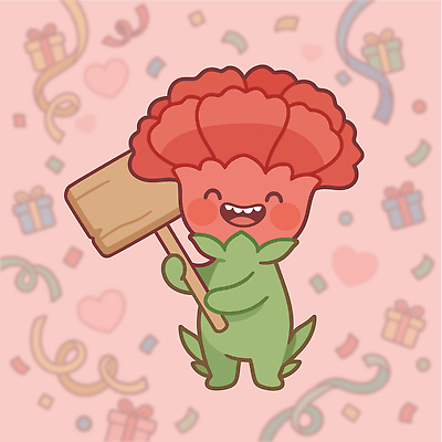 캐릭터 행복 일러스트 선물 웃음 파티 귀여움 기쁨 하트 축하 카네이션 감사 국내일러스트 AI파일 모양 꽃 감정 컨셉 표정 이벤트 파일형식 벡터