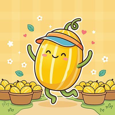 식물 캐릭터 행복 과일 일러스트 자연 웃음 농장 바구니 기쁨 참외 국내일러스트 AI파일 감정 농업 표정 생태계 파일형식 벡터