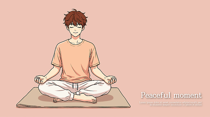 남자 포즈 일러스트 모션 휴식 바닥 일상 생활 평화 집중 명상 국내일러스트 AI파일 컨셉 사람 라이프 파일형식 벡터