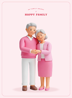 PSD 편집이미지 커플 할아버지 노년 행복 할머니 분홍색 가족 사랑 미소 사람 손잡기 봄 편집3D 계절 여자 남자 감정 컬러 관계 모션 표정 성인 3D 파일형식