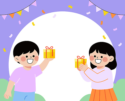 어린이 일러스트 놀이 선물 웃음 장식 친구 기쁨 축하 깃발 어린이날 즐거움 색종이 국내일러스트 AI파일 기념일 감정 종이 컨셉 관계 표정 사람 파일형식 벡터