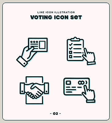 포즈 라인일러스트 일러스트 협력 선택 투표 선거 확인 투표용지 체크리스트 국내일러스트 AI파일 컨셉 민주주의 파일형식 벡터
