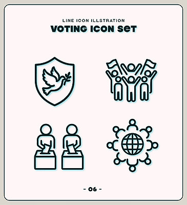지구 라인일러스트 일러스트 사람 그룹 선택 투표 선거 민주주의 비둘기 시민 투표소 권리 국내일러스트 AI파일 컨셉 조류 국민 파일형식 벡터