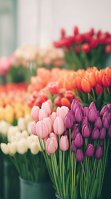 JPG 편집이미지 꽃 자연 상점 봄 튤립 꽃집 편집실사 AI포토 AI콘텐츠 식물 계절 CG 생태계 파일형식