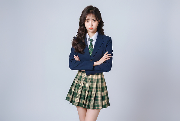 JPG 편집이미지 학생 여학생 여자 교복 포즈 학교 청소년 고등학생 한명 상반신 미니스커트 의료성형뷰티 스타일 편집실사 AI인물포토 AI콘텐츠 1 옷 교육 사람 치마 CG 파일형식 AI포토