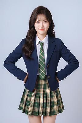 JPG 편집이미지 학생 여학생 여자 교복 포즈 학교 청소년 한명 미소 분위기 의료성형뷰티 Dress Hair 편집실사 AI인물포토 AI콘텐츠 1 옷 교육 컨셉 표정 사람 CG 파일형식 AI포토